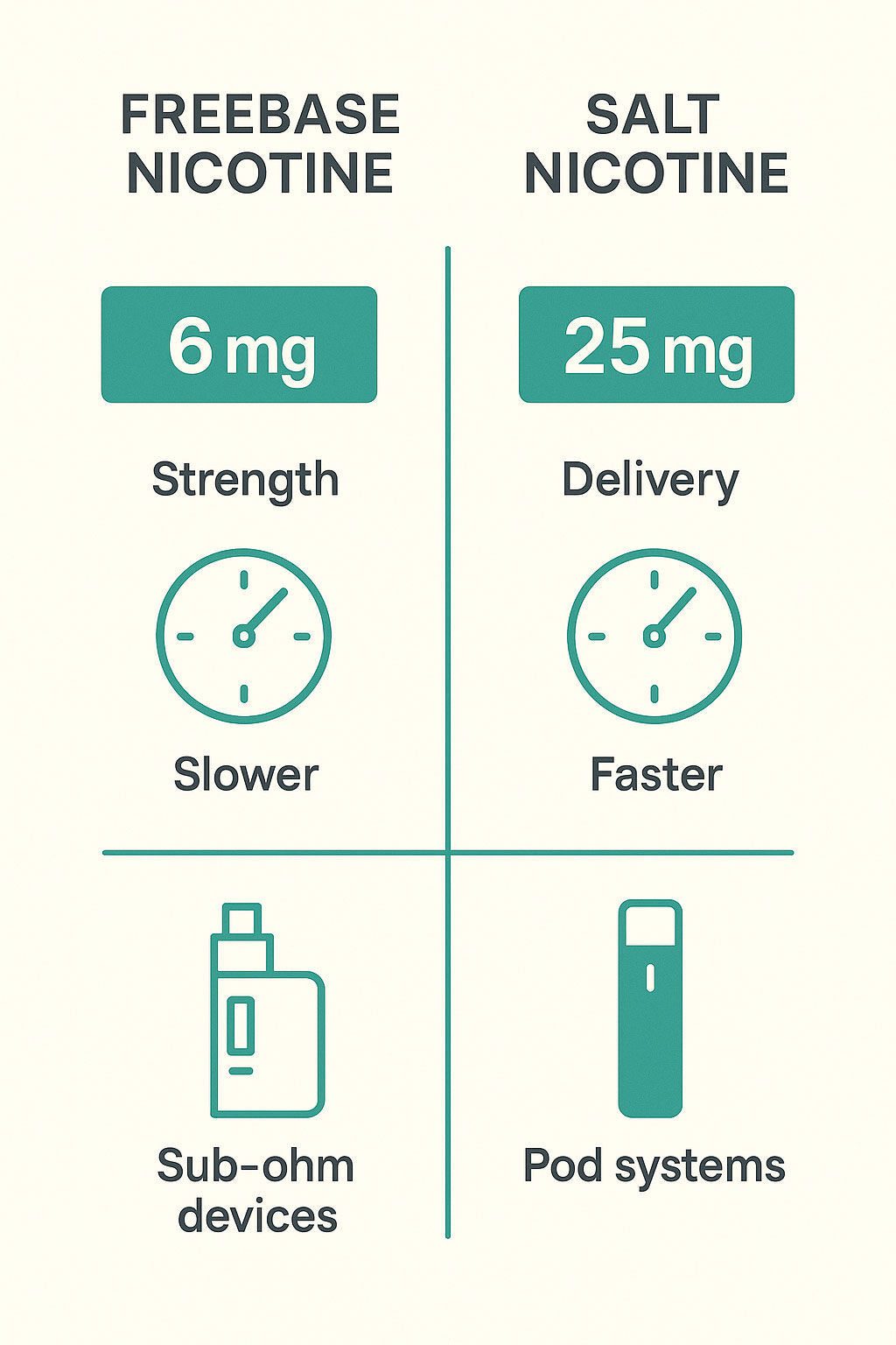 Freebase vs Salt Nicotine Infographic | Ruthless Vapor