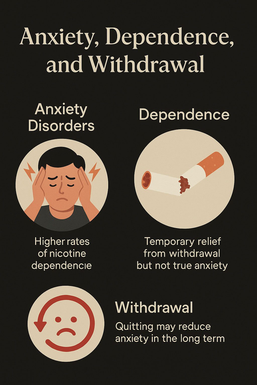 Anxiety, Dependence, Withdrawal Infographic | Ruthless Vapor
