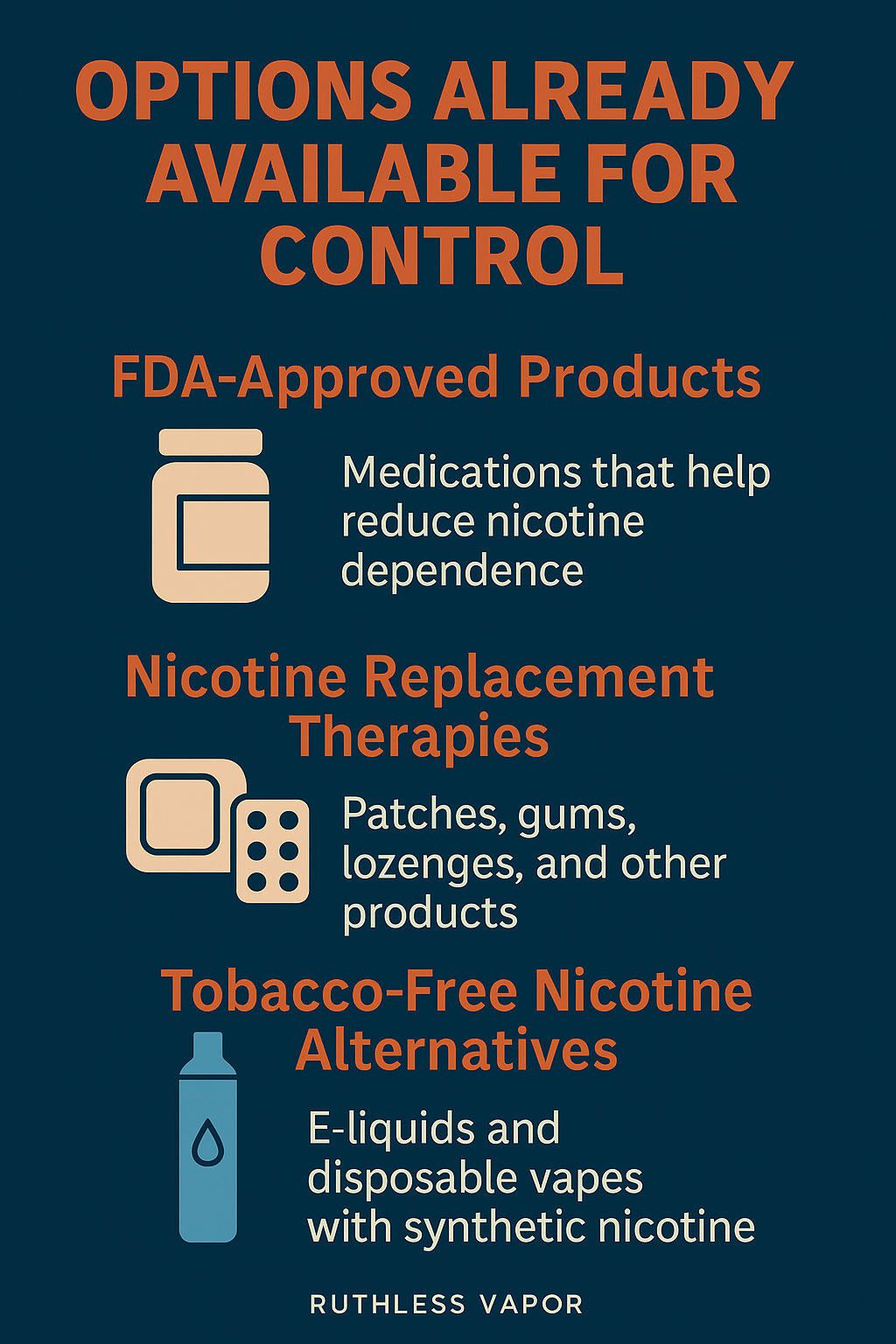 Options Already Available for Control Infographic | Ruthless Vapor
